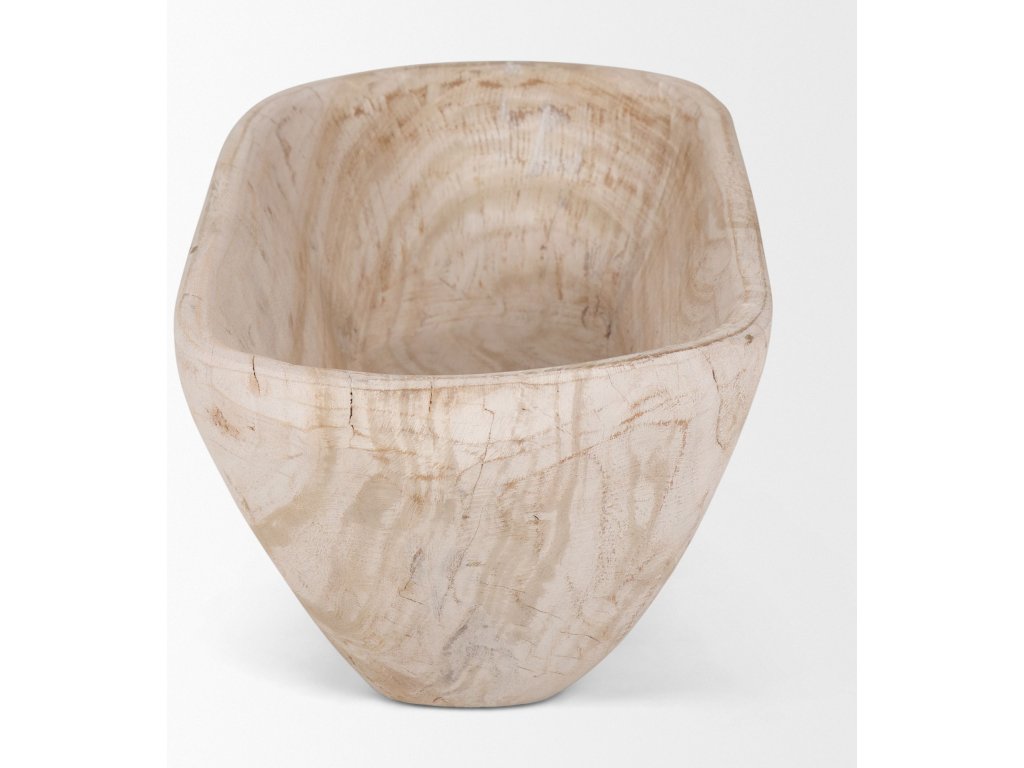 Extra Large Oblong Light-Wash Reclaimed Wood Bowl - image 2