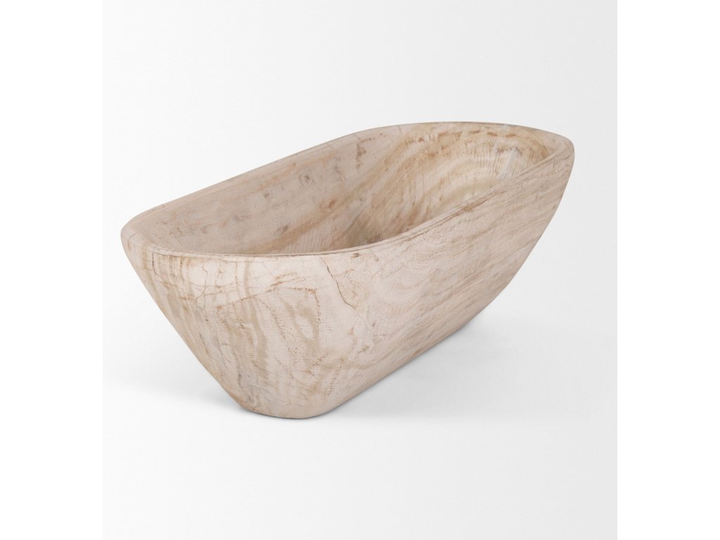 Extra Large Oblong Light-Wash Reclaimed Wood Bowl - image 3