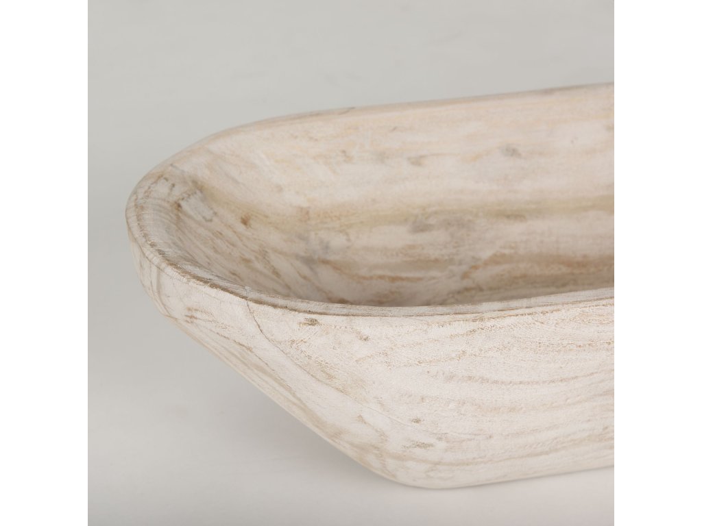 Extra Large Oblong Light-Wash Reclaimed Wood Bowl - image 6