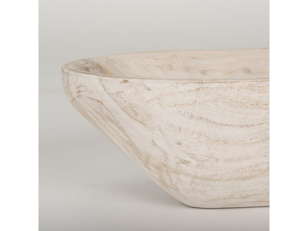 Extra Large Oblong Light-Wash Reclaimed Wood Bowl - image 7
