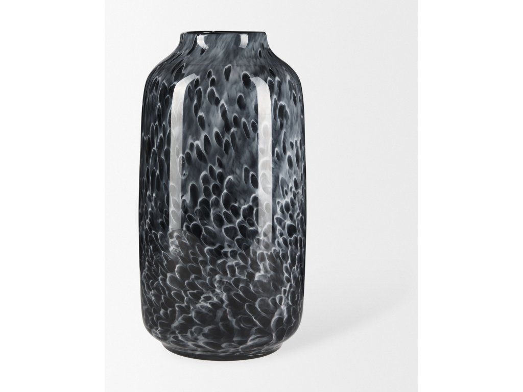 Large Black Mottled Glass Vase - image 3