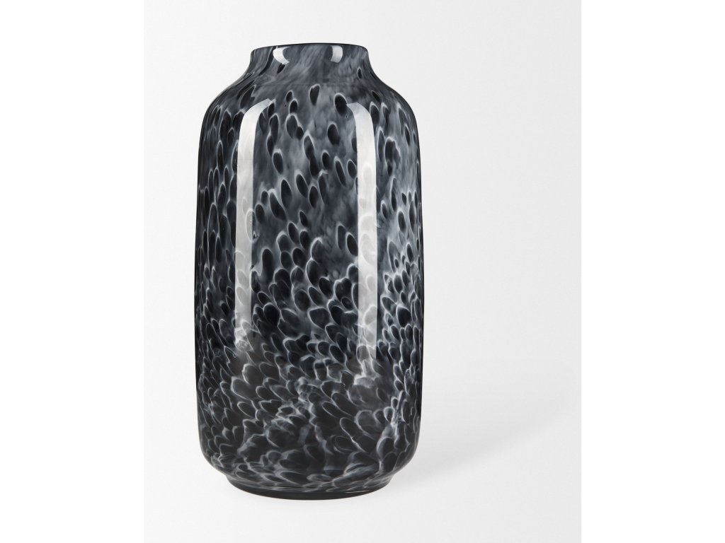 Large Black Mottled Glass Vase - image 4