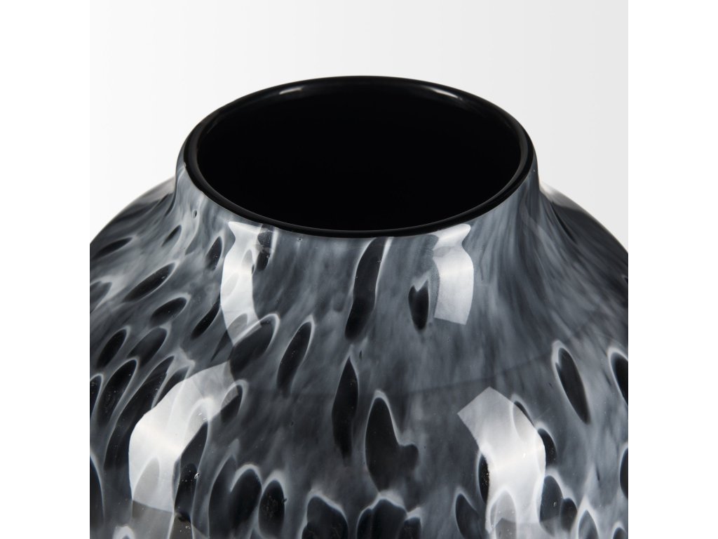 Large Black Mottled Glass Vase - image 5
