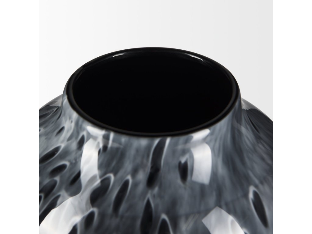 Large Black Mottled Glass Vase - image 6