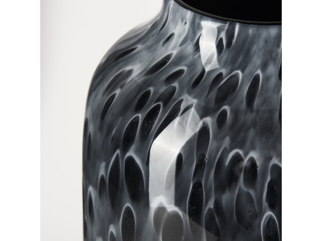 Large Black Mottled Glass Vase - image 7