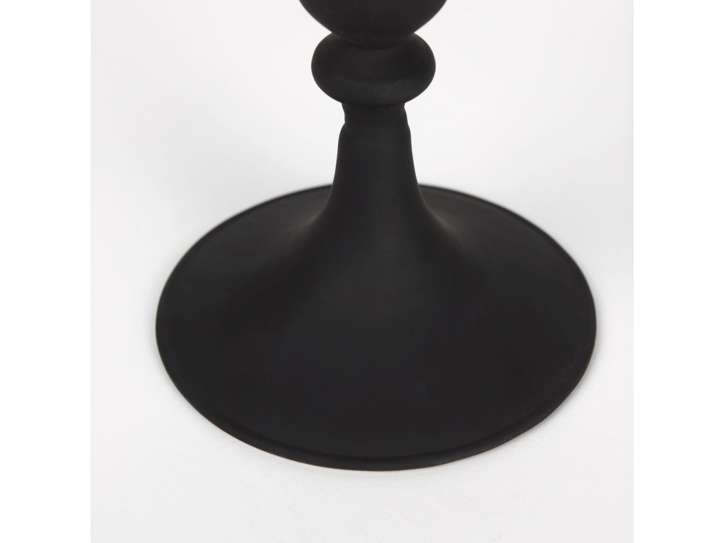 Small Matte Black Blown Glass Candlestick - image 5