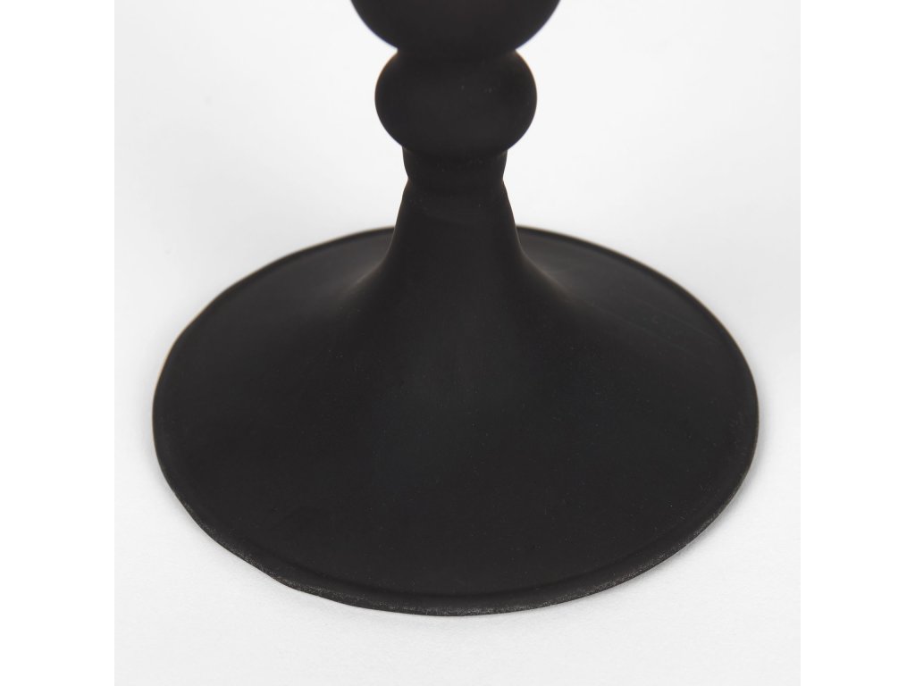Medium Matte Black Blown Glass Candlestick - image 5