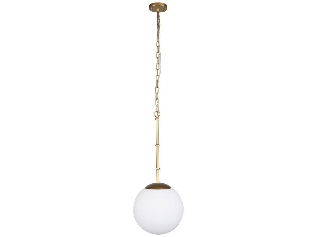 Brushed Gold Metal w/ Frosted Glass Globe 1-Light Pendant - image 2