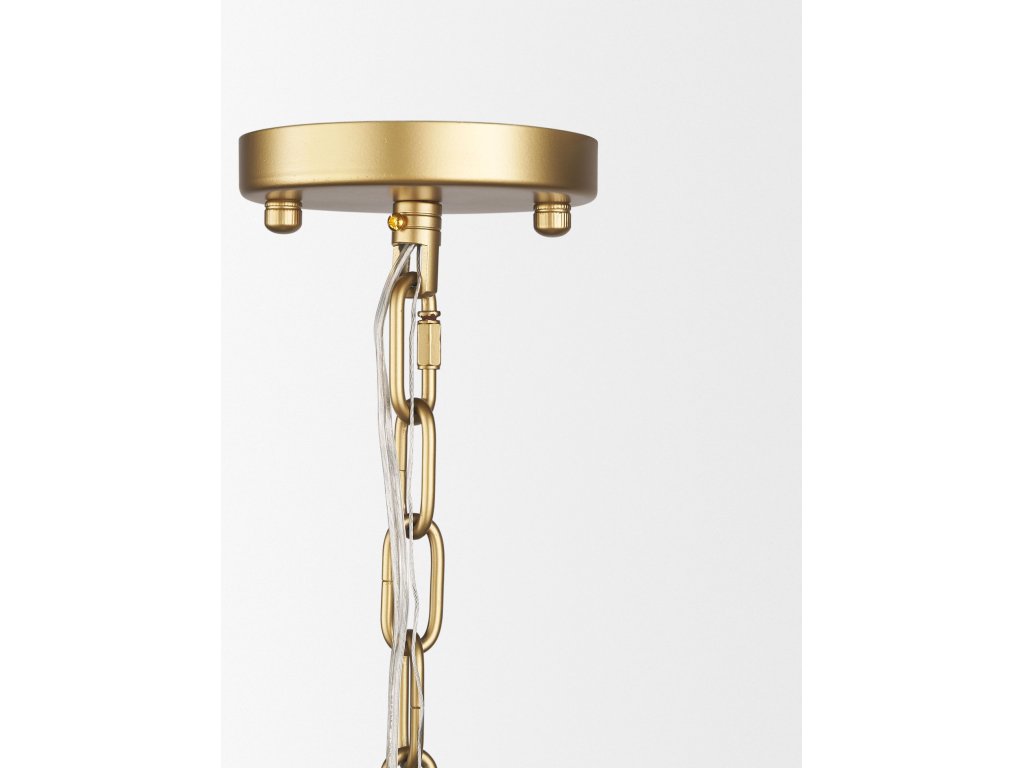Brushed Gold Metal w/ Frosted Glass Globe 1-Light Pendant - image 3