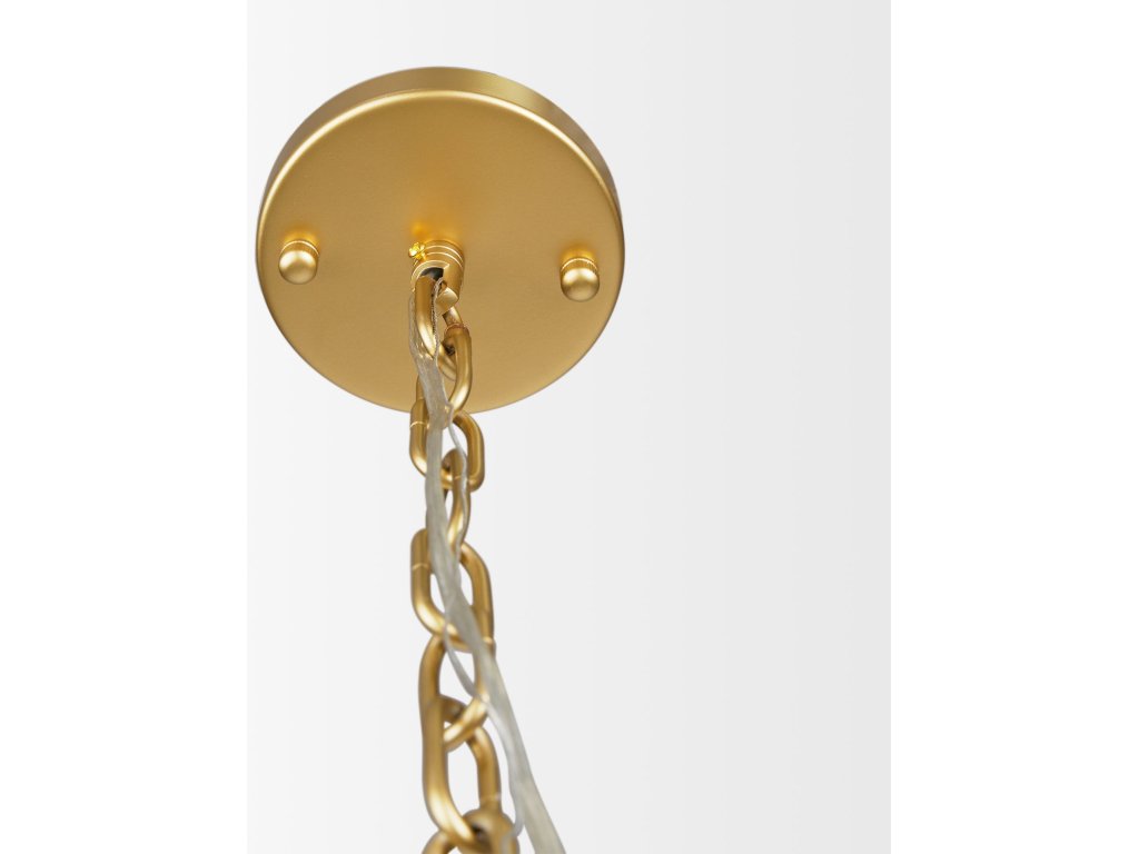 Brushed Gold Metal w/ Frosted Glass Globe 1-Light Pendant - image 4