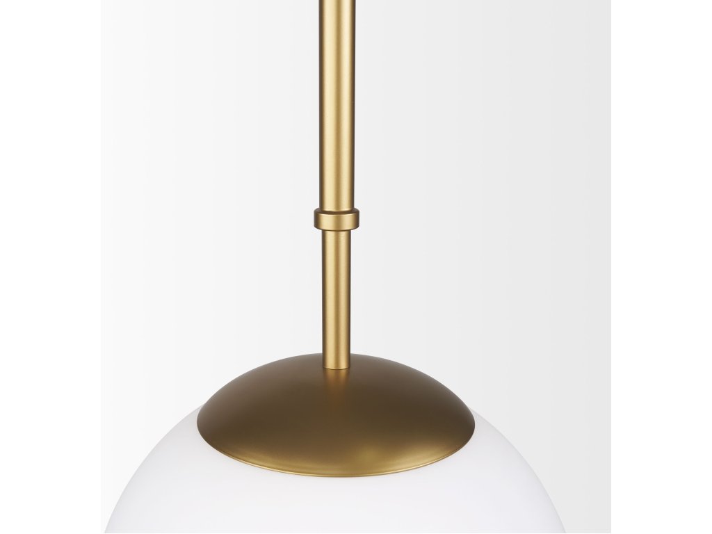 Brushed Gold Metal w/ Frosted Glass Globe 1-Light Pendant - image 6