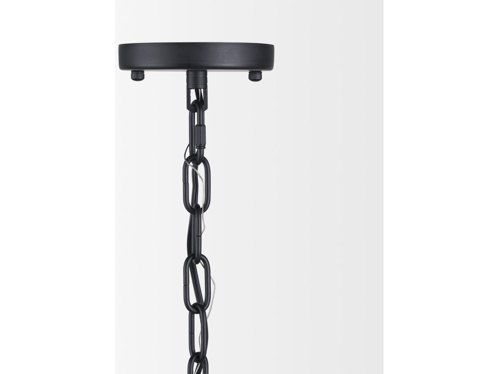 Matte Black Metal w/ Frosted Glass Globe 1-Light Pendant - image 3
