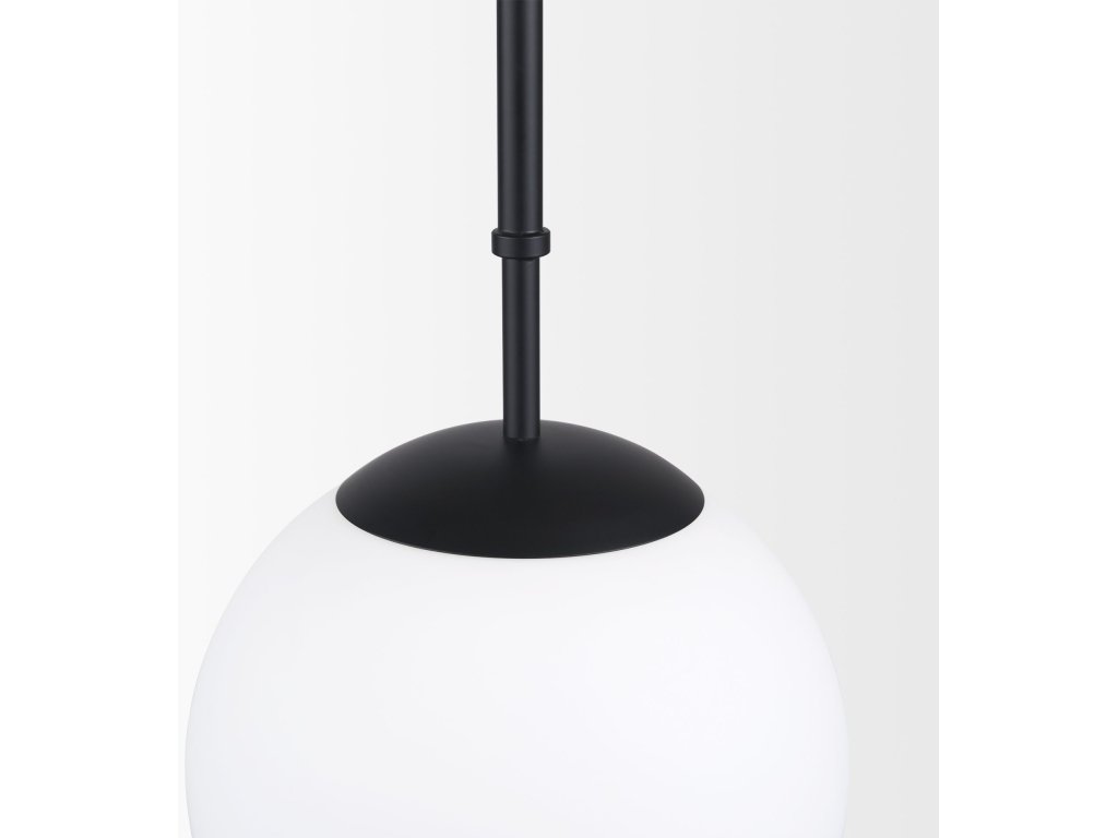 Matte Black Metal w/ Frosted Glass Globe 1-Light Pendant - image 6