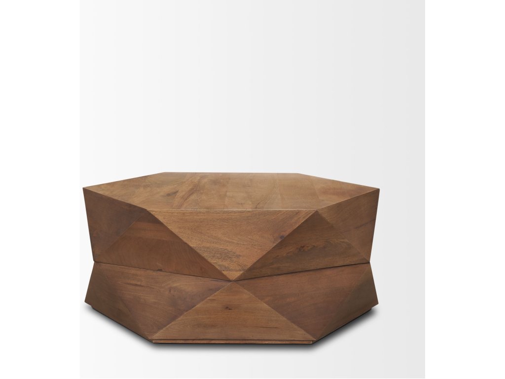 Hexagonal Hinged Solid Wood Top and Base Coffee Table - image 5