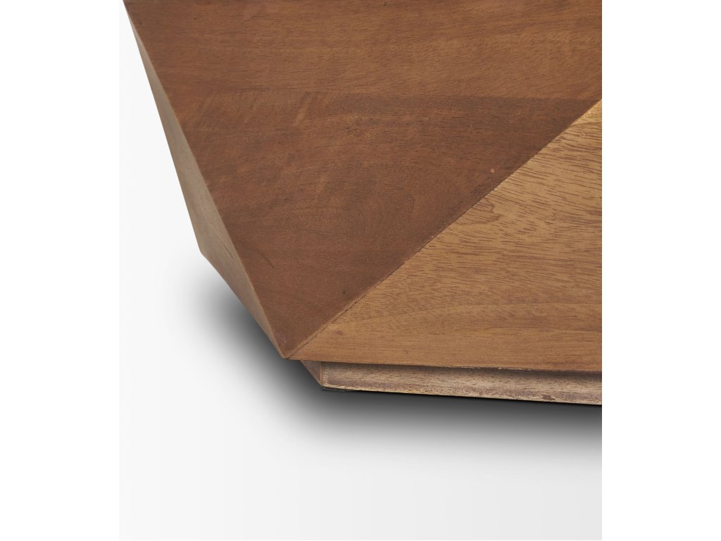 Hexagonal Hinged Solid Wood Top and Base Coffee Table - image 10
