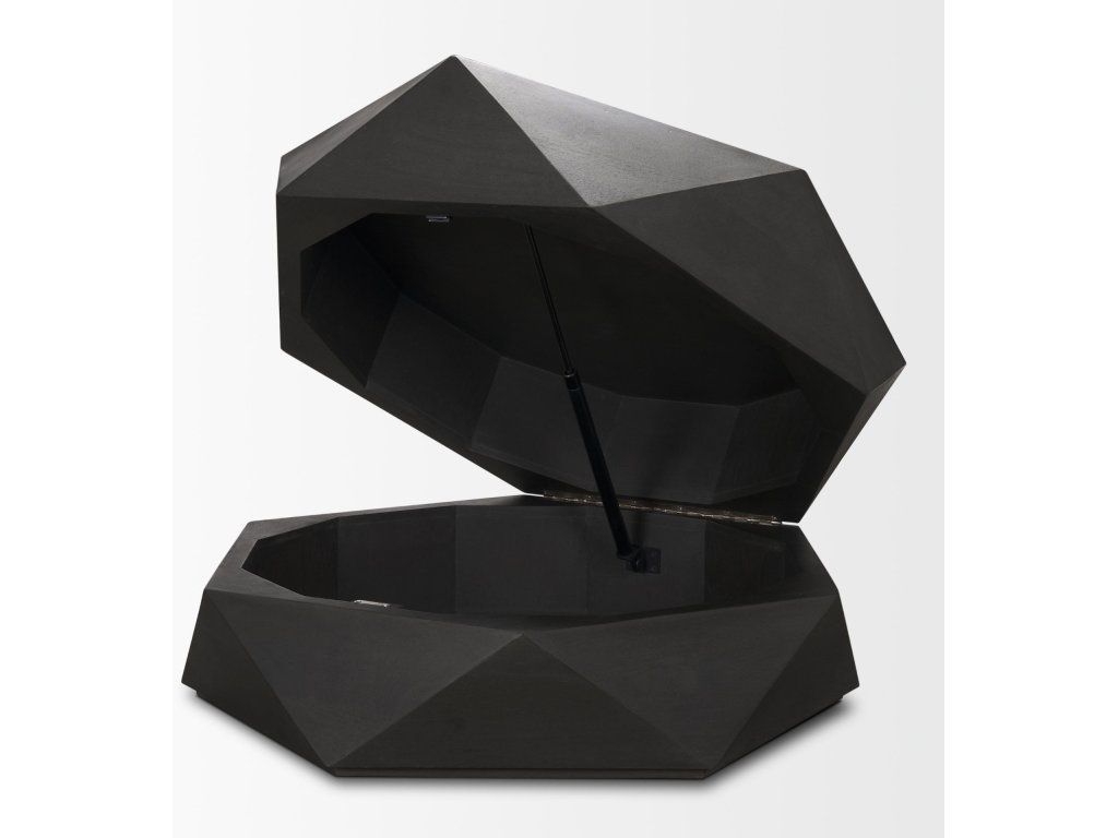 Hexagonal Hinged Solid Wood Top and Base Coffee Table - image 7