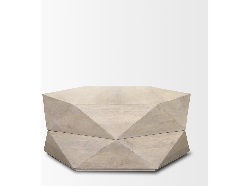 Hexagonal Hinged Solid Wood Top and Base Coffee Table - image 5
