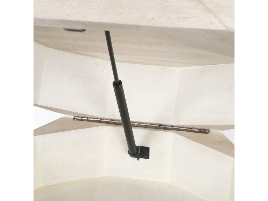 Hexagonal Hinged Solid Wood Top and Base Coffee Table - image 11