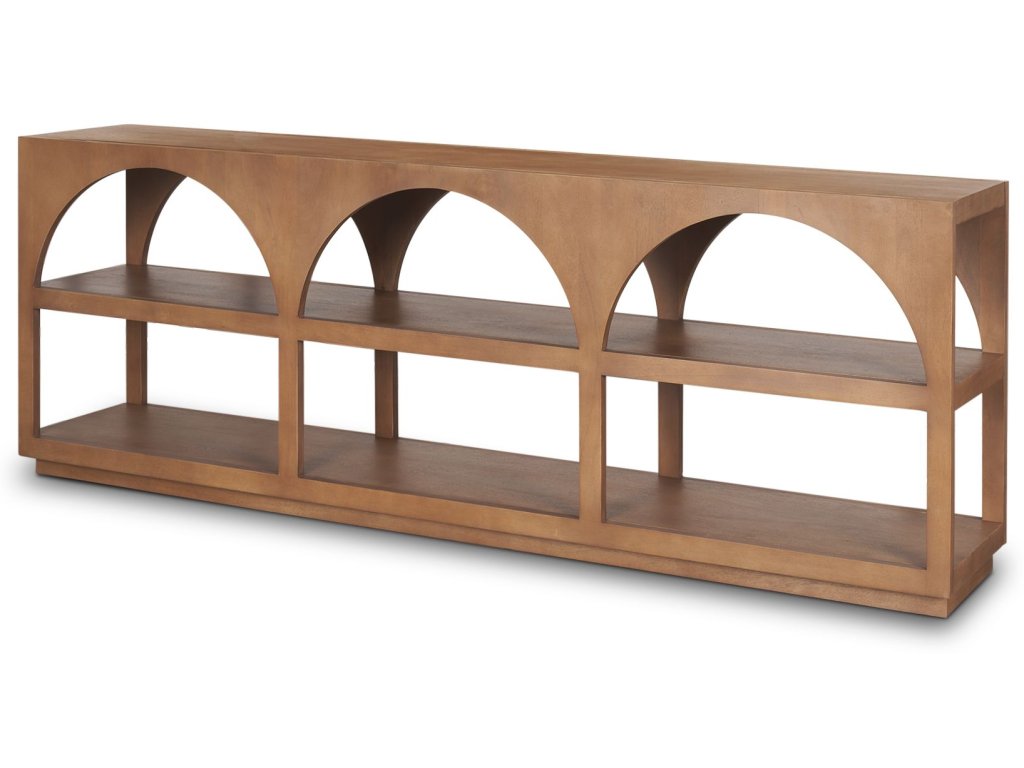 Large Arched Console Table Medium Brown Wood - main image