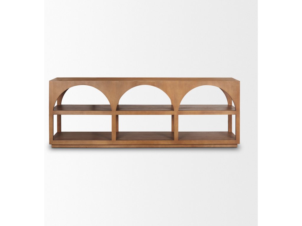 Large Arched Console Table Medium Brown Wood - image 4