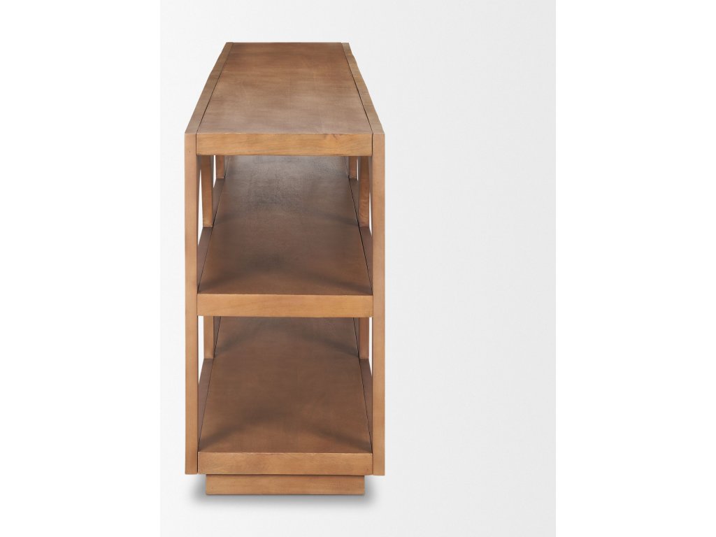 Large Arched Console Table Medium Brown Wood - image 5