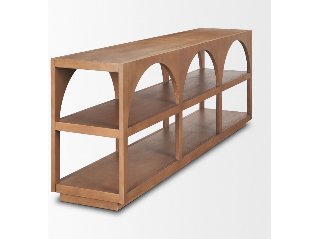 Large Arched Console Table Medium Brown Wood - image 6