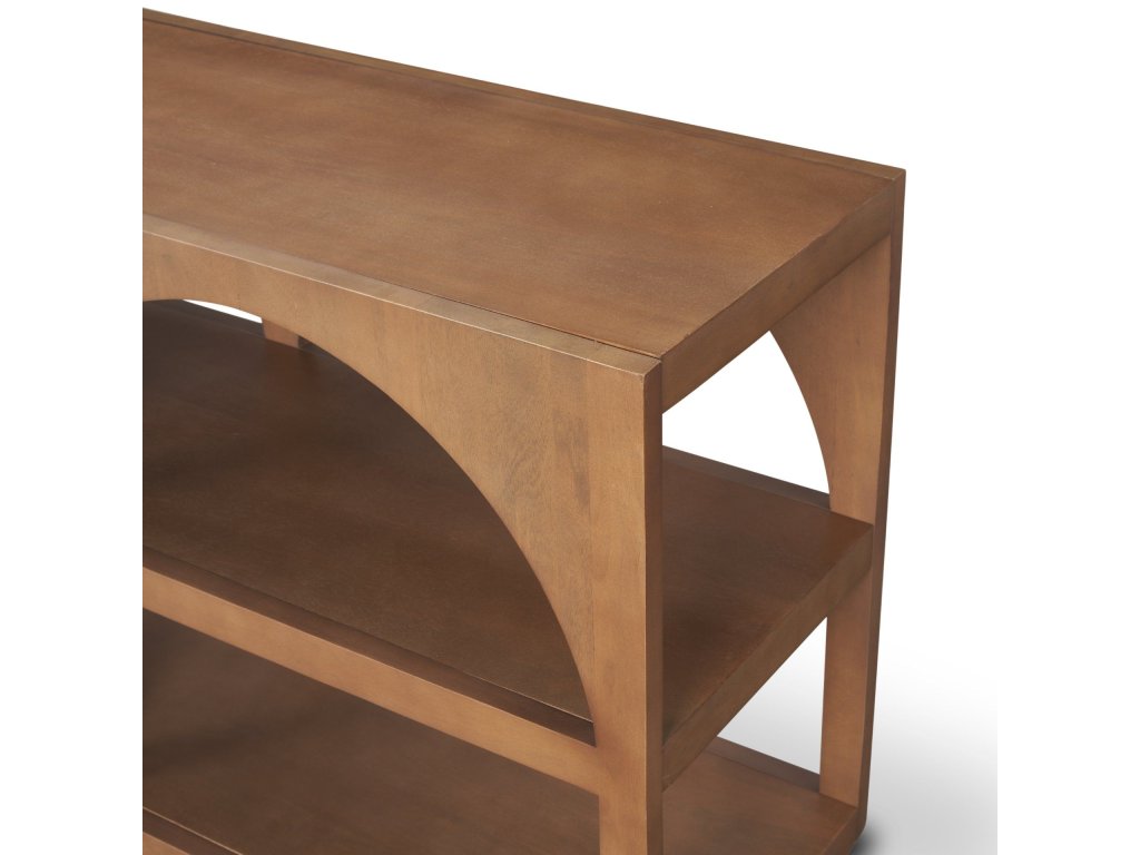 Large Arched Console Table Medium Brown Wood - image 7