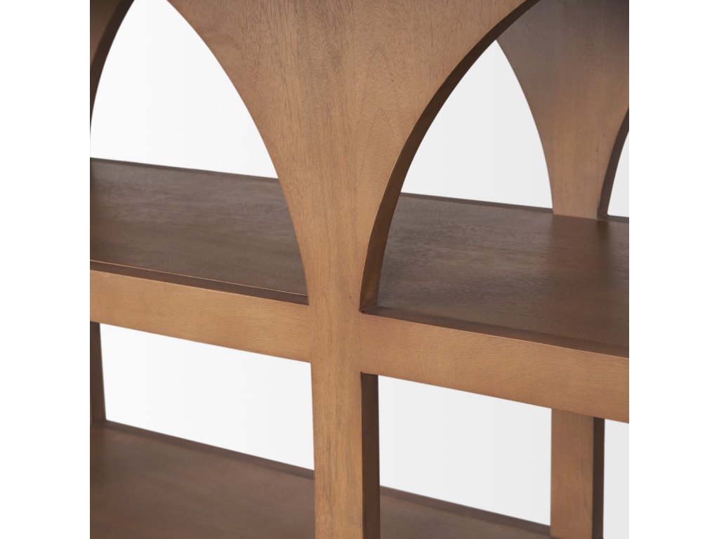 Large Arched Console Table Medium Brown Wood - image 8