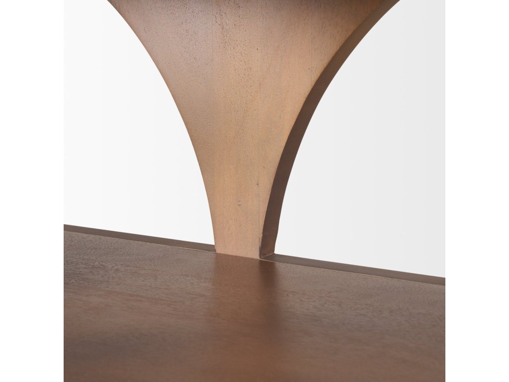 Large Arched Console Table Medium Brown Wood - image 9