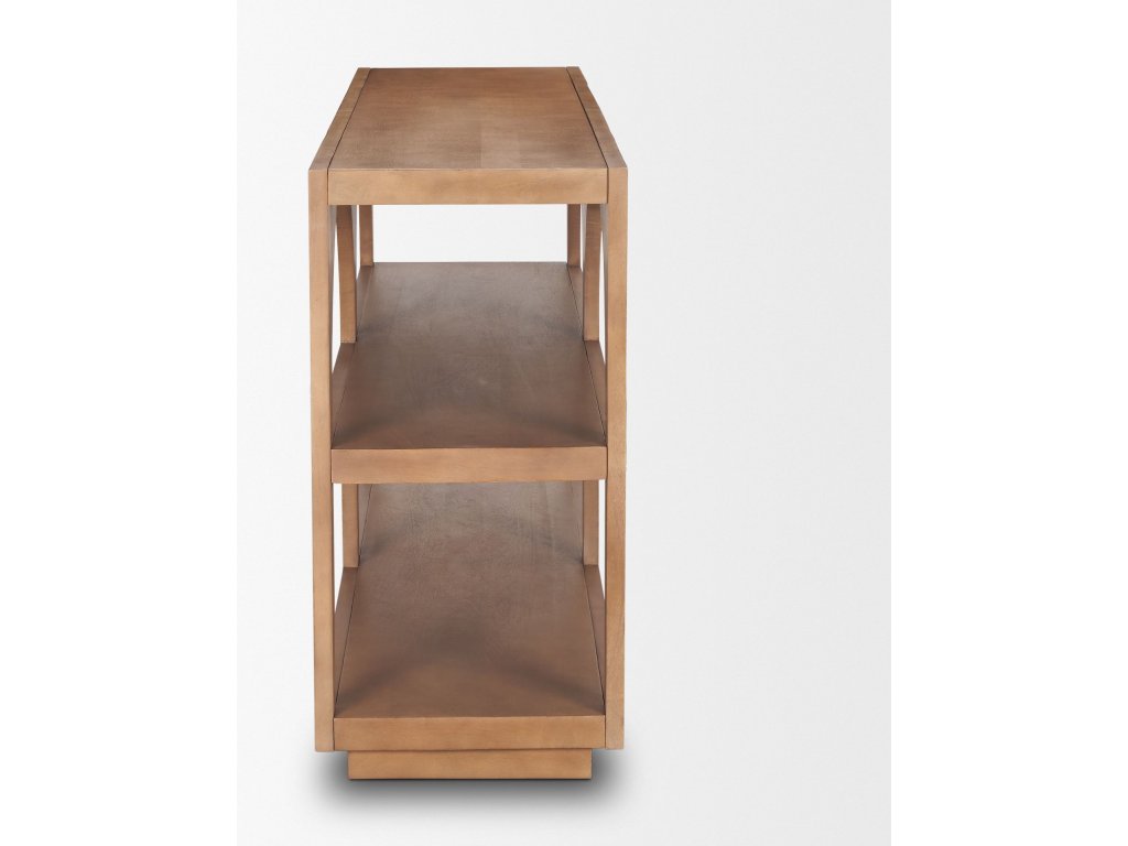 Small Arched Console Table Medium Brown Wood - image 3