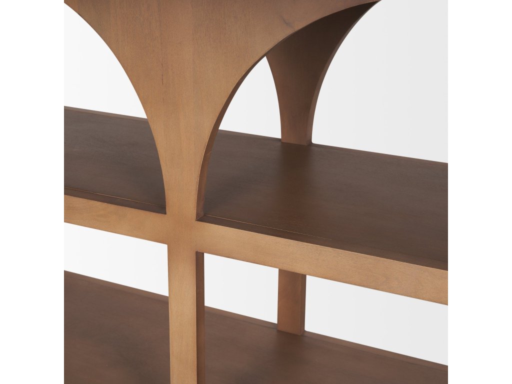Small Arched Console Table Medium Brown Wood - image 6