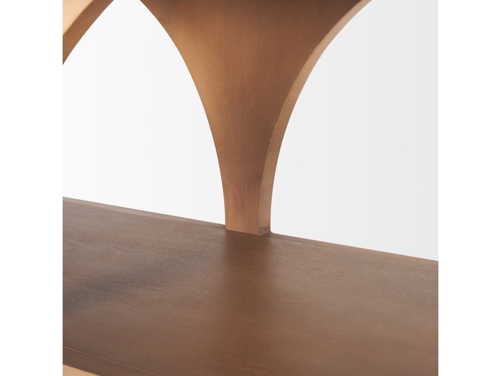 Small Arched Console Table Medium Brown Wood - image 7