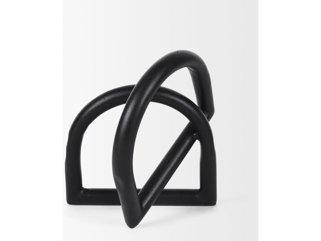 Large Matte Black Metal Decorative Object - image 3