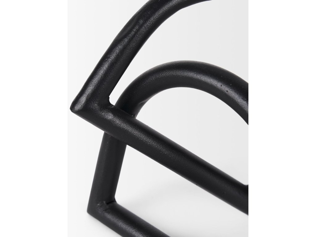 Large Matte Black Metal Decorative Object - image 4