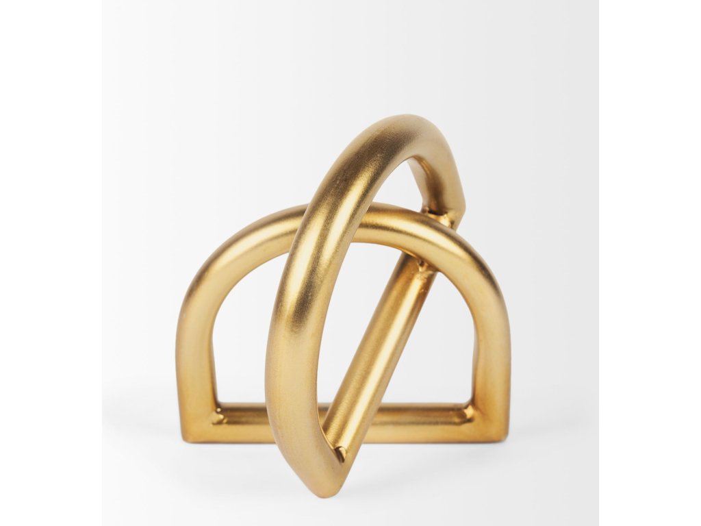 Small Matte Gold Metal Decorative Object - image 3