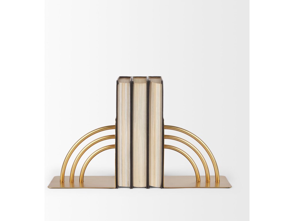 Gold Metal Bookends - image 1