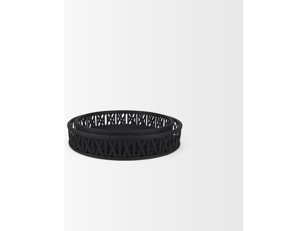 Matte Black Wicker Trays (Set of 2) - image 4