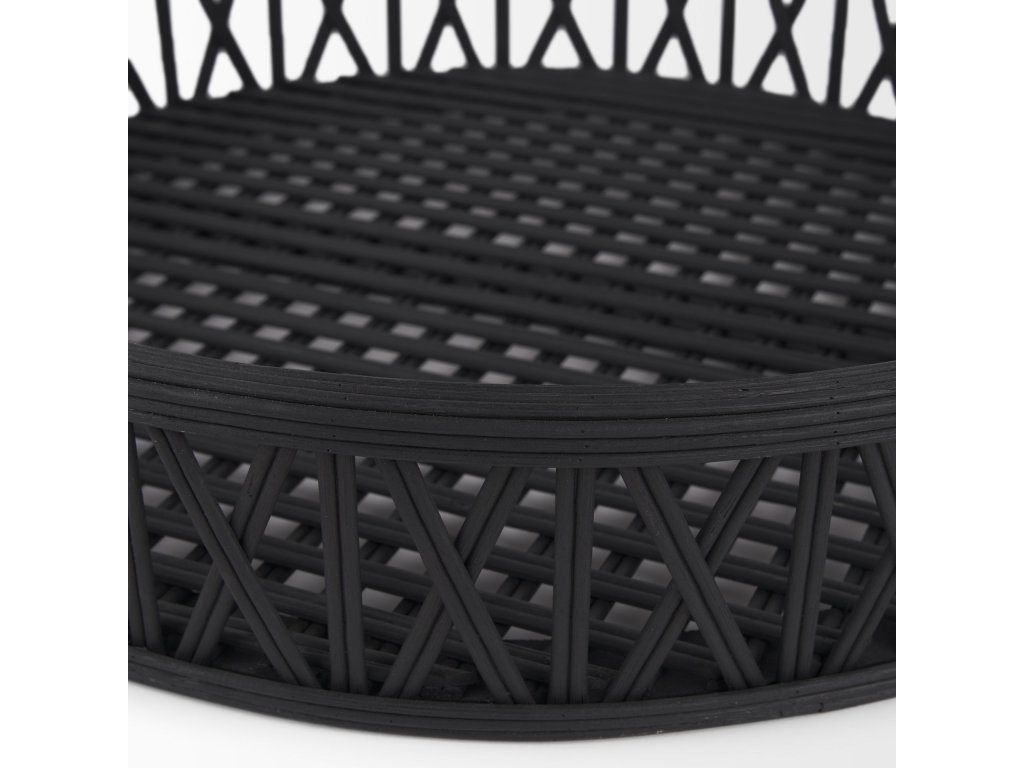 Matte Black Wicker Trays (Set of 2) - image 7