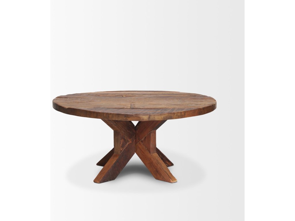 Reclaimed Brown Wooden Coffee Table - image 3