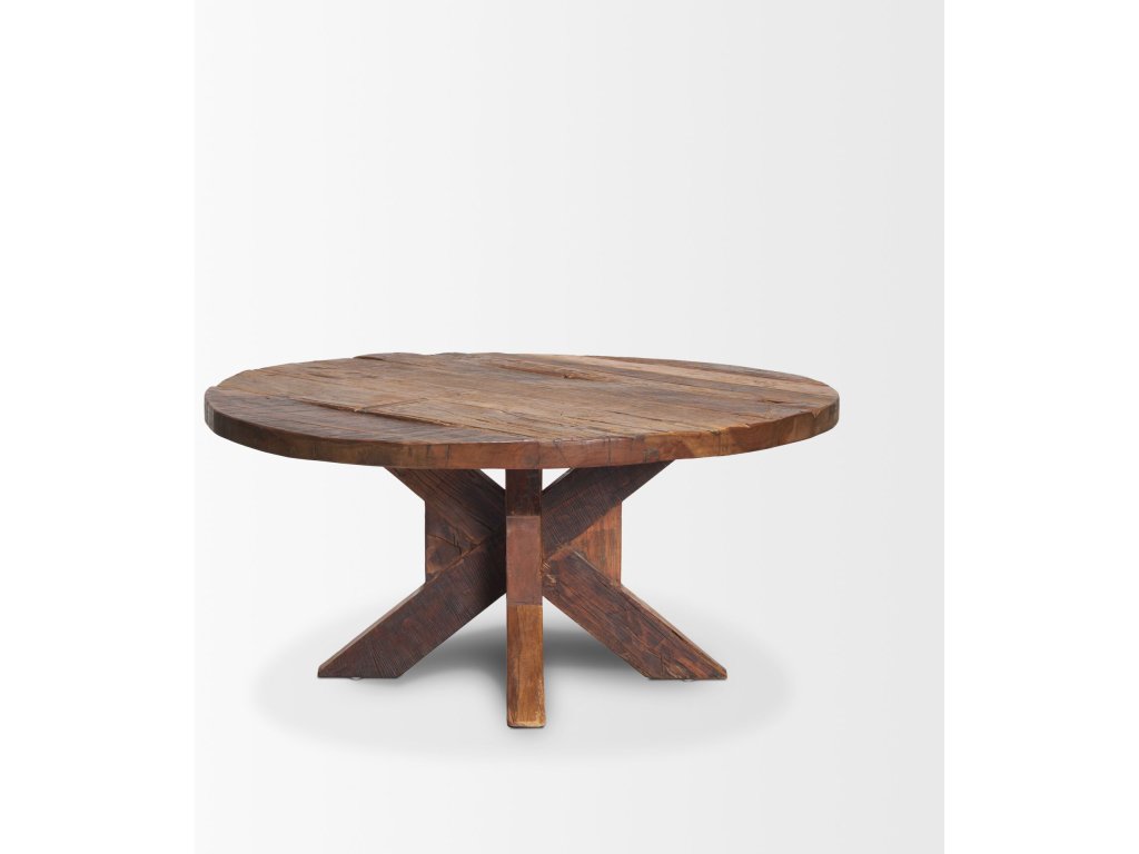 Reclaimed Brown Wooden Coffee Table - image 4