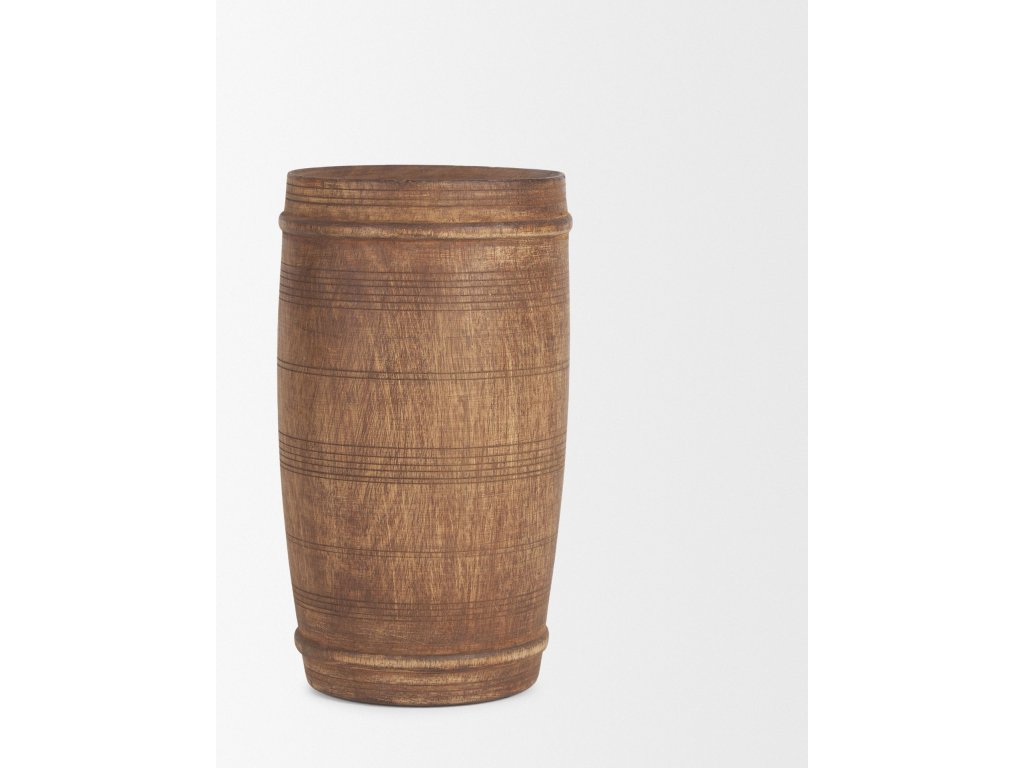 Small Medium Brown Reclaimed Wooden Pot - image 1