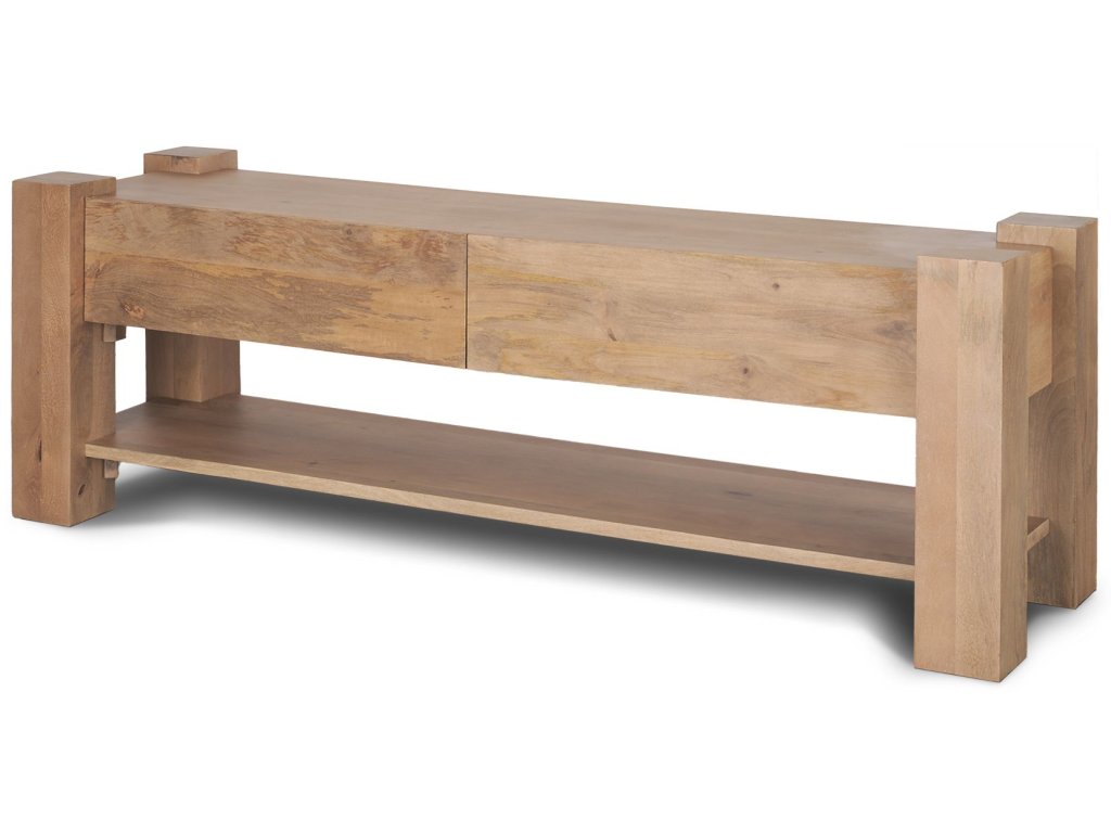 Light Brown Wood Media Console - main image