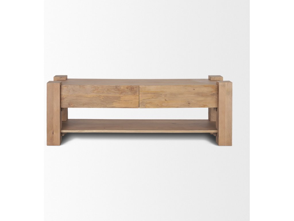 Light Brown Wood Media Console - image 3