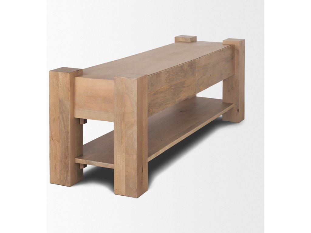 Light Brown Wood Media Console - image 7