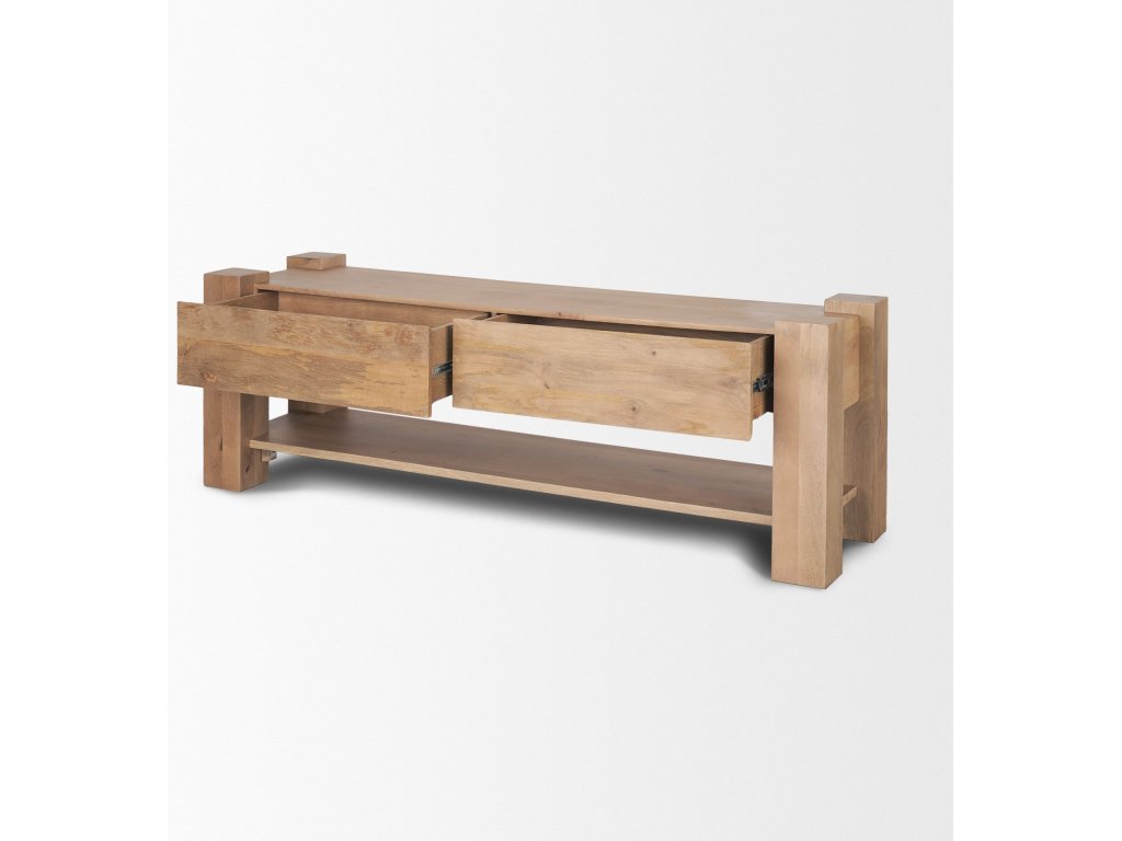 Light Brown Wood Media Console - image 8