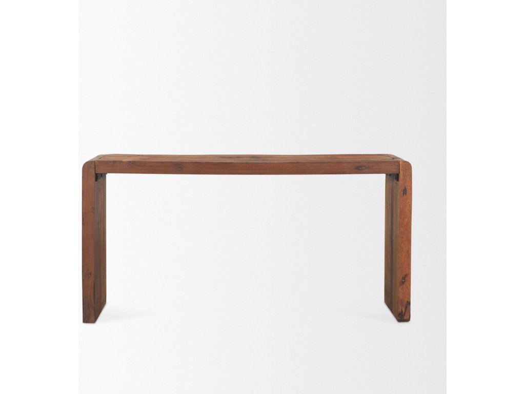 Rustic Brown Reclaimed Wood Console Table - image 4