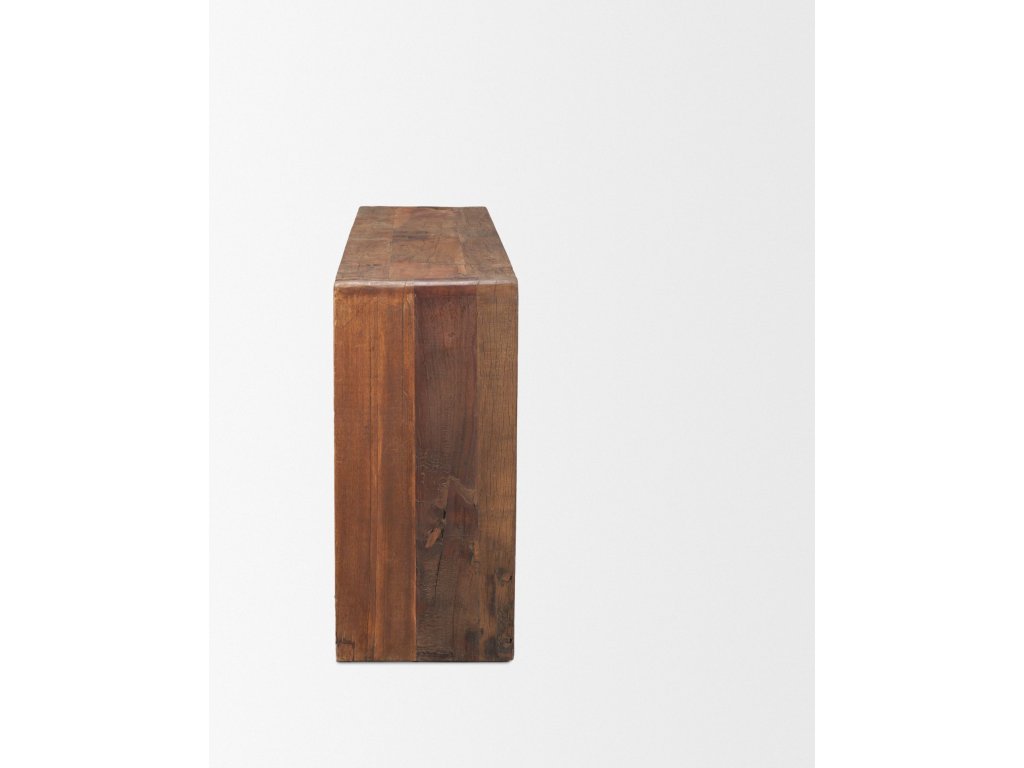 Rustic Brown Reclaimed Wood Console Table - image 5