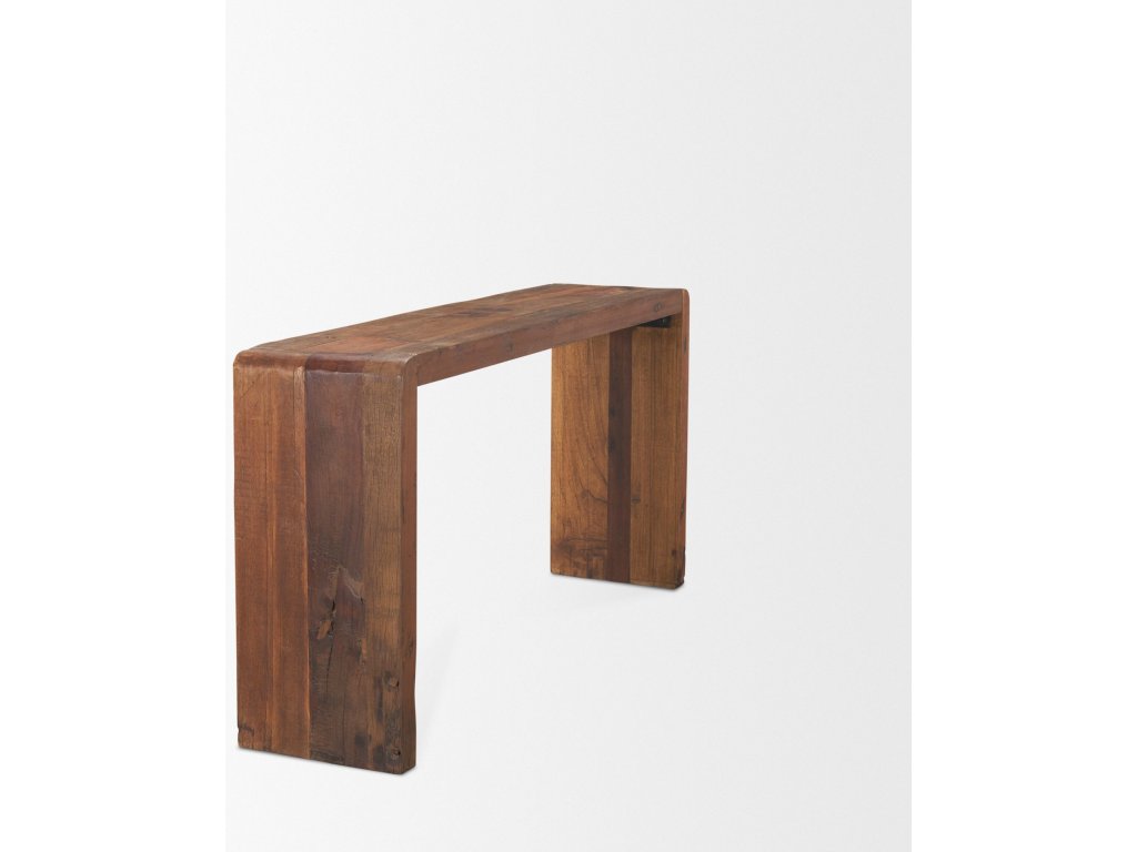Rustic Brown Reclaimed Wood Console Table - image 6