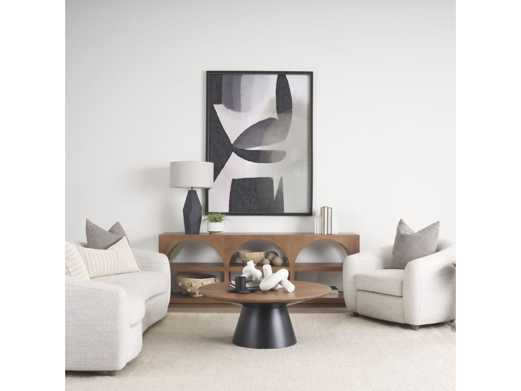 Large Arched Console Table Medium Brown Wood - image 2