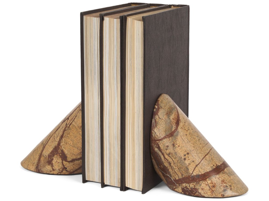 Brown Forest Marble Angled Bookends - main image